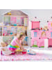 relaxdays Steckregal Prinzessinnenschloss in Rosa - (B)110 x (H)128 x (T)37 cm