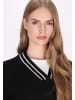 DreiMaster Maritim Damen Cardigan in Schwarz Weiss Streifen