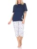NORMANN Kurzarm Pyjama Schlafanzug Shorty Maritimer Look in marine