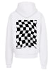 F4NT4STIC Ultra Heavy Hoodie Wavy Schach Muster in weiß