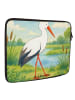 Mr. & Mrs. Panda Notebook Tasche Storch Design ohne Spruch in Weiß