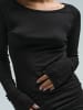 Seamless Basic T-shirt Woolen Jade in Black