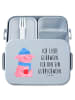 Mr. & Mrs. Panda Bento Box Schwein Glühwein Motiv mit Spruch in Blau Pastell