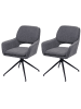 MCW 2er-Set Esszimmerstuhl Bouclé N74, Grau