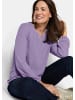 GOLDNER Elegante Bluse mit Zierblende, Rundhals in flieder