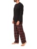 NORMANN Schlafanzug lang Pyjama FlanellHose Karo - 88222 in schwarz