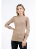 DreiMaster Damen Strick Pullover Turtleneck in Dunkelsand