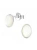 Alexander York Ohrringe, Ohrstecker MUSCHELPERLMUTT oval weiß in 925 Sterling Silber, 2-tlg.