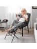 COSTWAY Relaxsessel mit Hocker & Liegefunktion in Grau
