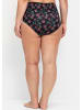 sheego High-Waist-Slip in schwarz+grün+bedruckt