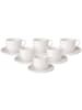Villeroy & Boch 6er Set Kaffeetassen mit Untertassen Afina 150 ml weiß in weiß