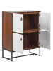 Beliani Sideboard NUEVA in Weiß/Braun/Schwarz - (W) 76 x (H) 100 x (L) 39 cm
