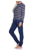 NORMANN Frottee Schlafanzug langarm Pyjama Bündchen - 82767 in navy