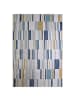KADIMA DESIGN Outdoor Teppich Geometrische Muster, Terrasse schmutzabweisend in Blau-Gelb