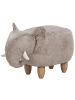 Beliani Tierhocker JUMBO in Grau/Braun - (W) 34 x (H) 38 x (L) 63 cm