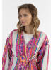 IZIA Damen Wickeljacke in Mehrfarbiges Pinkes Ethnomuster