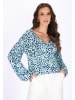 faina Women Sweater in light blue navy jelly mint