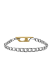 Diesel Armband The Basic Piece with Golden Detail in silber