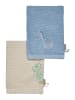 Sterntaler Waschhandschuhe 2er-Pack DINO Rexi in helles blau
