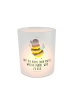 Mr. & Mrs. Panda Glas Windlicht Hummel flauschig mit Spruch in Transparent