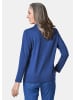 GOLDNER Langarm Poloshirt mit Schmuckband an Knopfleiste in royalblau