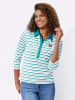 WITT WEIDEN Poloshirt in ozean-weiß-geringelt