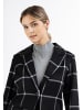 DreiMaster Klassik Damen Langer Blazer Aus Wollgemisch in Kariert Schwarz Weiss