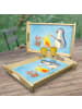 Mr. & Mrs. Panda Holz Tablett Pinguin Lagerfeuer ohne Spruch in Eisblau