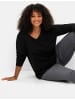 sheego Langarmshirt in schwarz