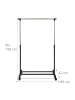 relaxdays Kleiderständer in Silber/ Schwarz - (B)80 x (H)90–158 x (T)42 cm