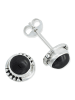 mantraroma 925er Silber - Ohrstecker (L) 7 x (B) 7 mm mit Onyx