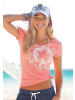 Venice Beach Strandshirt in neonkoralle-meliert