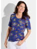 GOLDNER Shirt Shirt in royalblau / gelb / koralle / gemustert