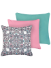 Beliani 3er-Set Gartenkissen TIDE in Bunt/Rosa/Violett