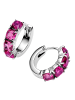 Pandora Damen-Creolen Ohrringe Pink Silber