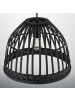 home24 home24 1-flammige Pendelleuchte aus Eisen & Rattan in Beige, 35 x 150 x 35 cm in Schwarz