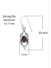 mantraroma 925er Silber - Ohrringe (L) 9 x (B) 33 mm mit Granat facettiert
