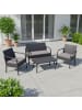 relaxdays 4-tlg. Gartenmöbel-Set "Rattan" in Schwarz