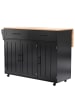 ABRIHOME Kücheninsel mit Klapptischplatte, 129*46(71)*91,5cm in Schwarz