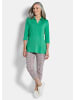 GOLDNER Kurzgröße:  Tunikashirt Elegantes Blusenshirt mit Biesen in grün