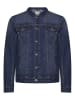 BLEND Denim Jeans Jacke Biker Übergangsjacke Stoned Washed in Dunkelblau