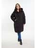 Albee Women Plus Size Steppmantel in Schwarz