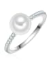 Rafaela Donata Ring aus Sterling Silber mit Zirkonia Muschelkernperle in silber