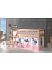 58 aufm Kessel HALBHOHES BETT Kelci 90x200 Textilset Princess Sophie Buche Massivholz