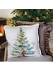 Chic Antique Kissenbezug AIX WEIHNACHTSBAUM Beige mit Tannenbaum Grün 50x50 cm