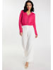 faina Damen Strickjacke Mit Perlen in Pink