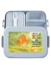 Mr. & Mrs. Panda Bento Box Rotkehlchen Federn Design mit Spruch in Blau Pastell