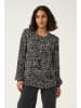 Kaffe Langarm-Bluse KApollie Regular fit in Black/Turtledove Graphic Dot