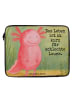 Mr. & Mrs. Panda Laptop Tasche Axolotl Glücklich Design mit Spruch in Weiß
