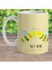 Mr. & Mrs. Panda Haferl Biene Liebe mit Spruch in Gelb Pastell